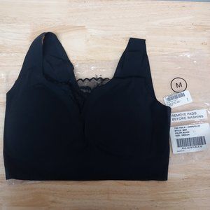 Rhonda Shear Body Bra with Lace Inset, MEDIUM